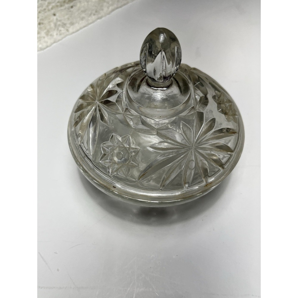 Vintage 1960 Anchor Hocking Starburst Candy Dish w/ Lid